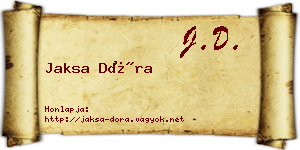 Jaksa Dóra névjegykártya